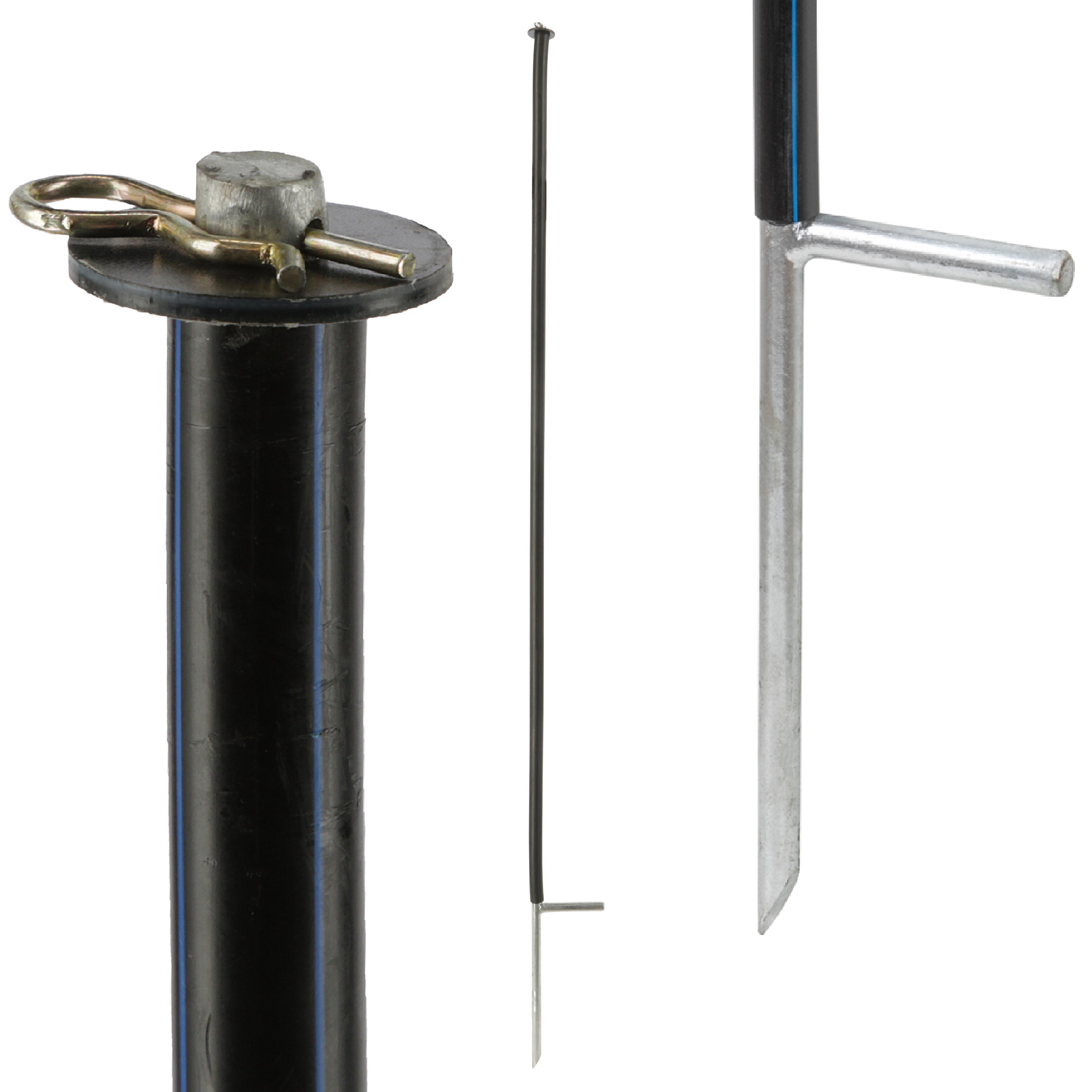 Unterstützungspfahl für Weidenetze, 145cm, Ø14mm,verzinkt, VPE 4Stück