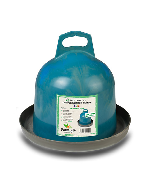 Doppelzylinder-Tränke - 3 l - CLEAN - Recyceling-Kunststoff